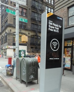 Looking northeast at soon to work LinkNYC station